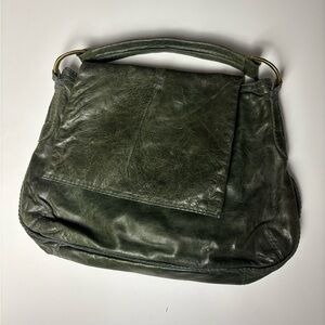 Green Leather Shoulder Bag by 49 Square Miles
